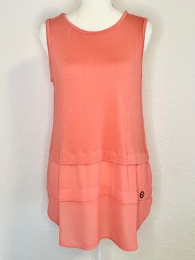 Michael Kors Sleeveless Tiered Mixed Media Top, Size M